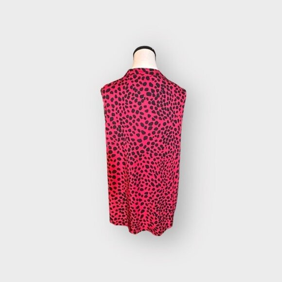 Women’s Lily Morgan XL Red and Black Dalmatian Print Breast Pockets Zippers - Picture 6 of 9